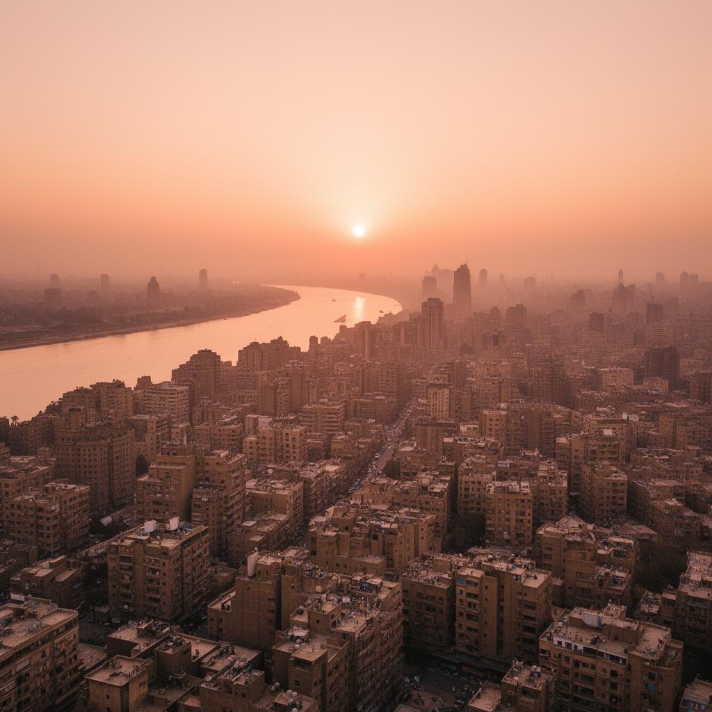 Cairo skyline at sunset